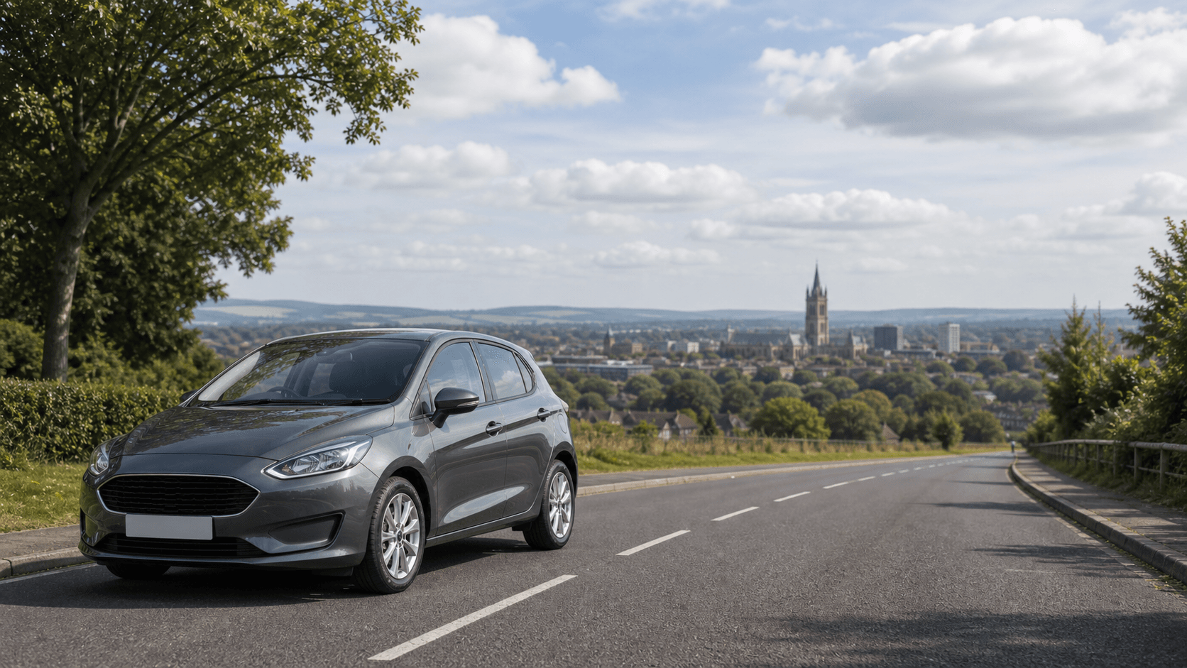 Compact hire car ready for practical travel around Mansfield