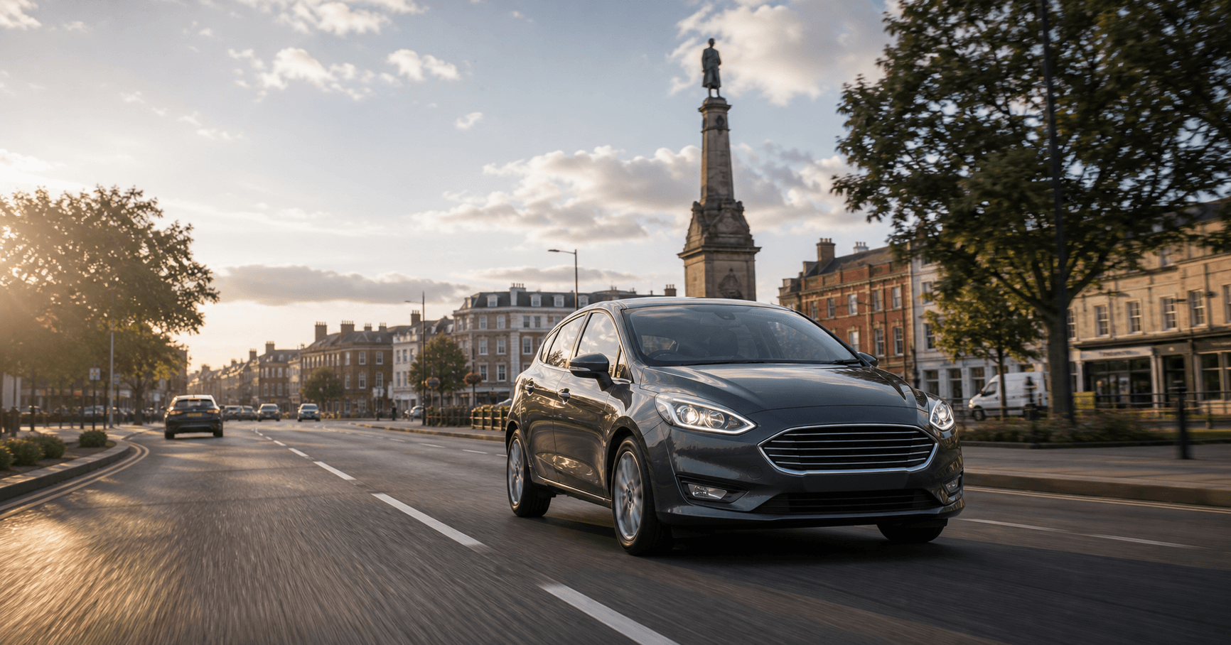 Compact hire car ready for practical travel around Mansfield